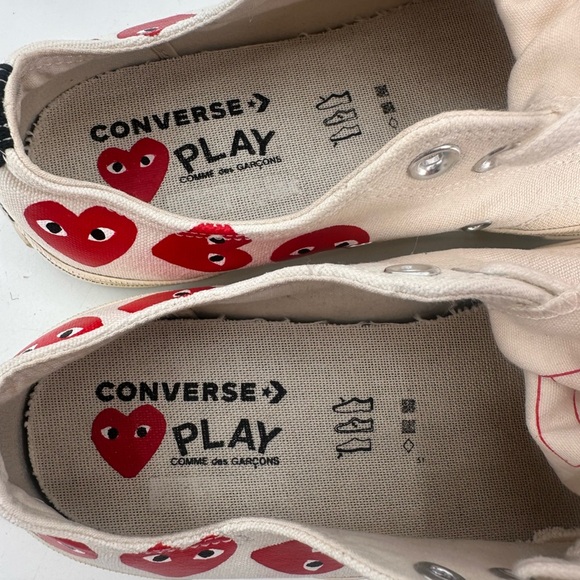 Comme des Garçons X Converse Heart Logo Lace Up Sneakers Mens 9 Women’s 11 - Picture 8 of 8